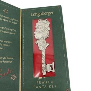 Longaberger Santa Door Key 2003 Pewter NEW Ornament Christmas Eve